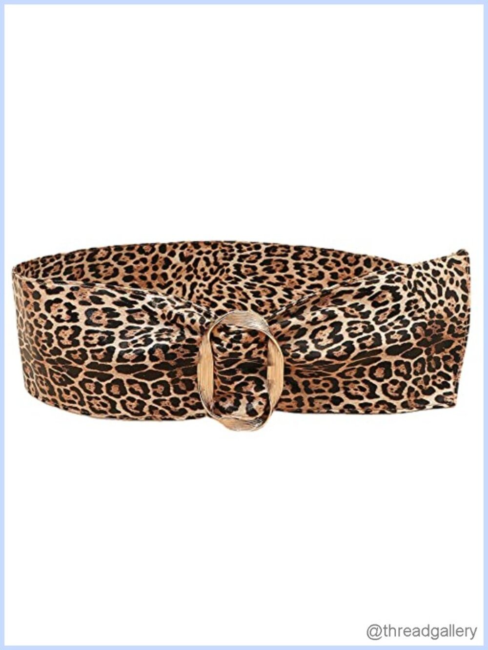 Wide Cinch Belt Faux Leather Leopard Print Waist Belt for Dress